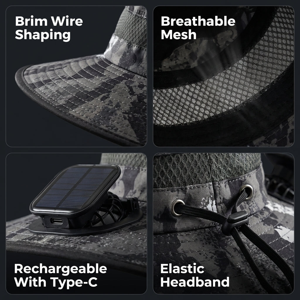 BreezeBuddy™ Solar Fan Hat